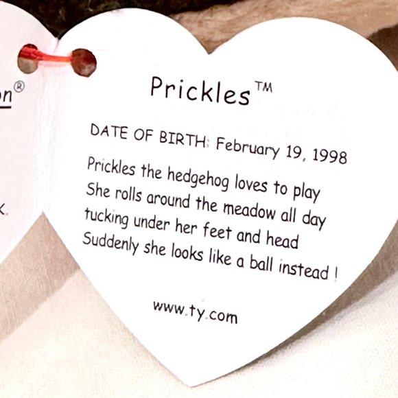 Ty PRICKLES Beanie Baby Hedgehog - Picture 12 of 12